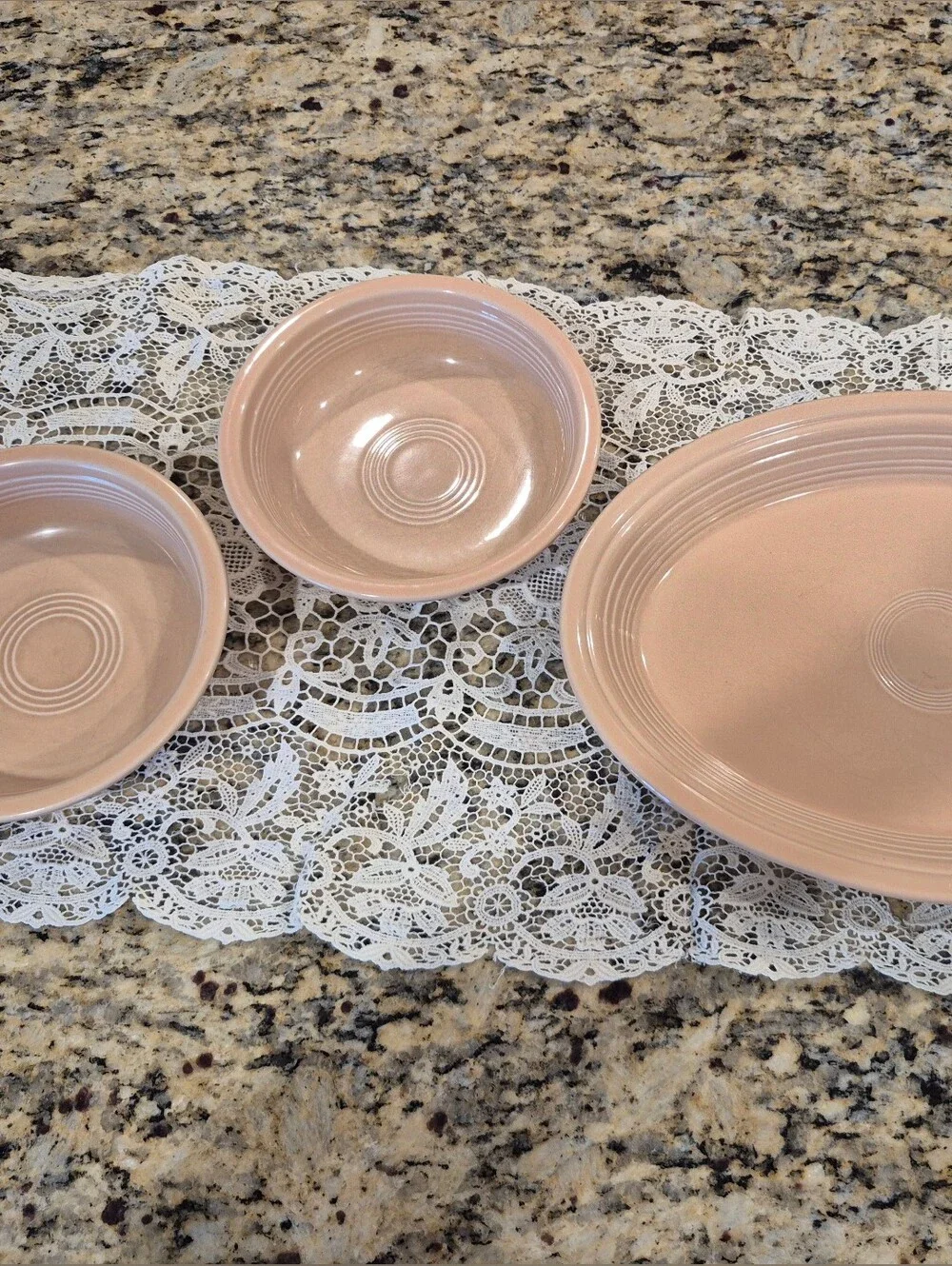 Vintage Fieataware Peach Ceramic Serving Platter - Elegant Home Dining Platter